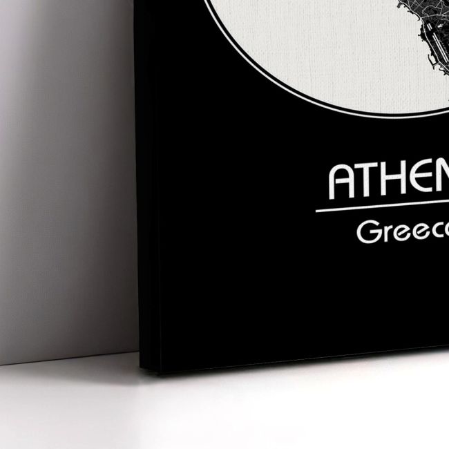 Πίνακας σε καμβά χάρτης Αθήνας, Cartography BW