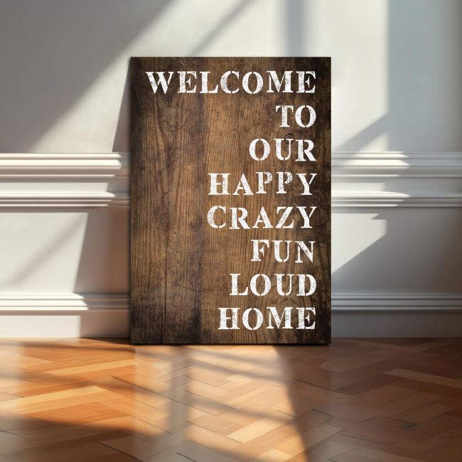 Canvas print Welcome to our happy home