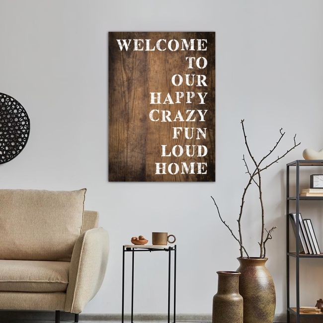 Canvas print Welcome to our happy home