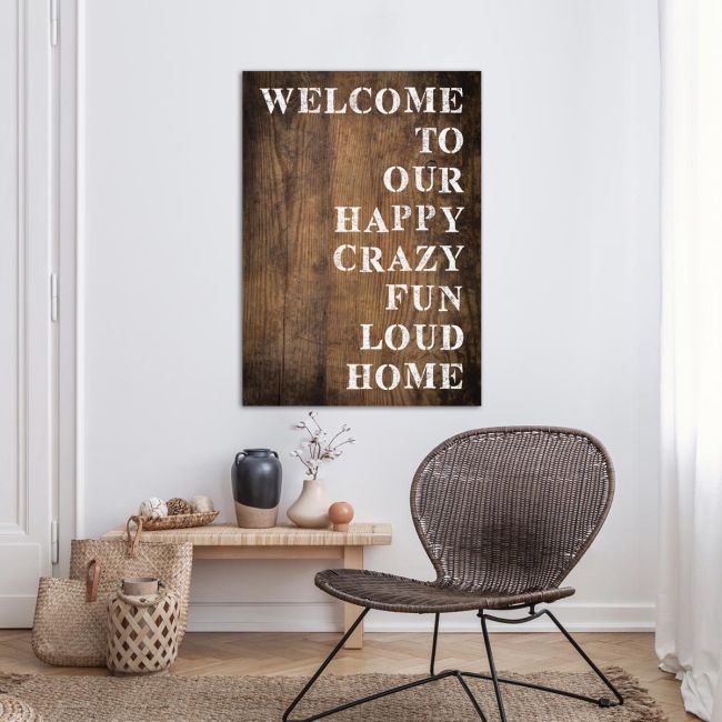 Πίνακας σε καμβά Welcome to our happy home