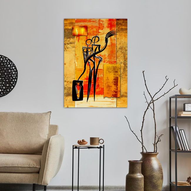Canvas printAbstract oil painting, couple