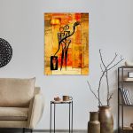 Πίνακας σε καμβά αφηρημένος, γεωμετρικός , Abstract oil painting, couple