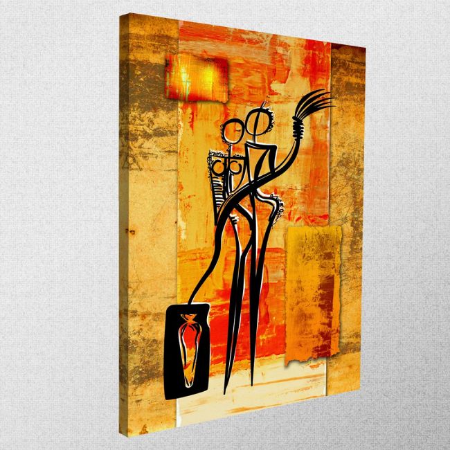 Πίνακας σε καμβά αφηρημένος, γεωμετρικός , Abstract oil painting, couple