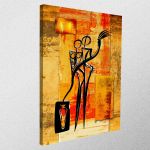 Πίνακας σε καμβά αφηρημένος, γεωμετρικός , Abstract oil painting, couple