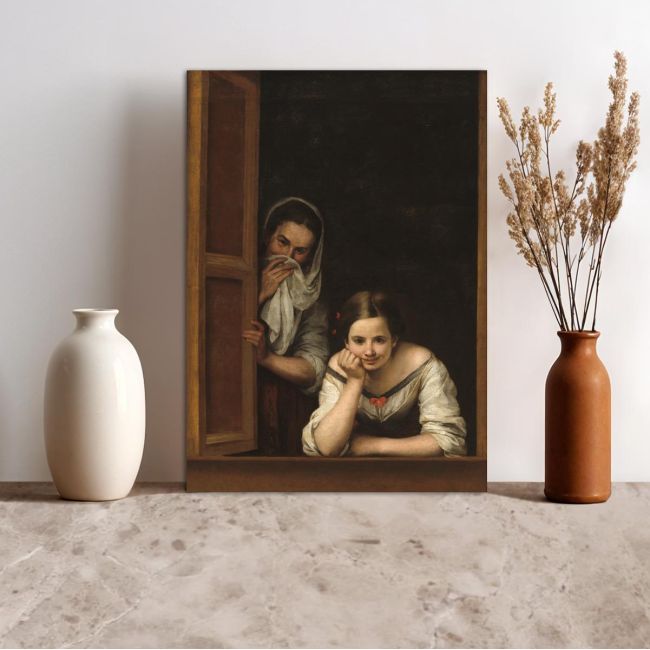 Canvas print Two women at a window, Murillo E