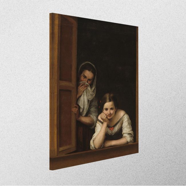 Canvas print Two women at a window, Murillo E