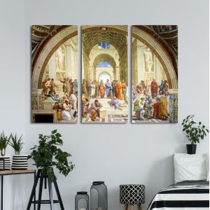 Canvas print The school of Athens, Raphael,3 panels