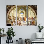 Canvas print The school of Athens, Raphael,3 panels