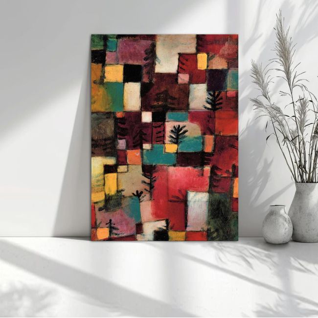 Canvas print Red green and violet yellow rhythms, Klee P.