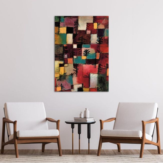 Canvas print Red green and violet yellow rhythms, Klee P.