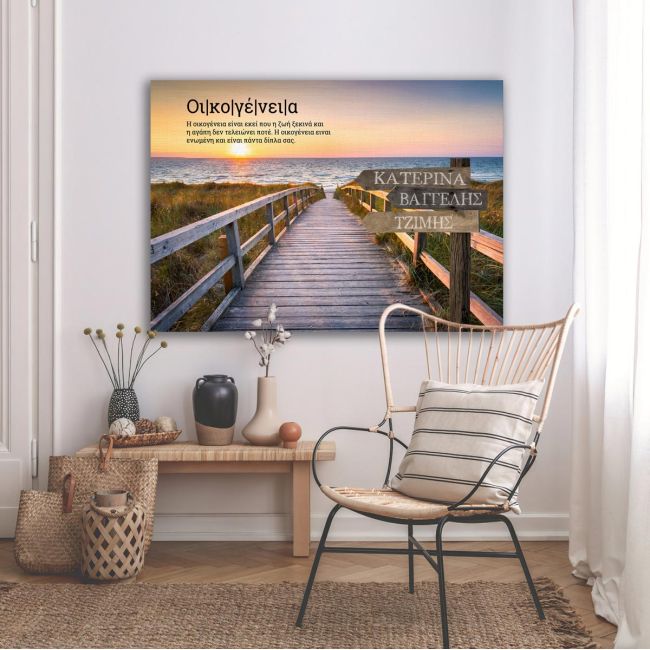 Canvas printfamile names sign, path
