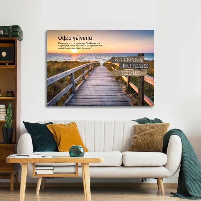 Canvas printfamile names sign, path