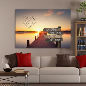 Canvas printfamile names sign, dock 2