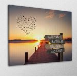 Canvas printfamile names sign, dock