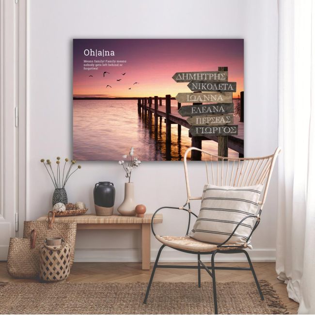 Canvas printfamile names sign, dock v