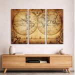 Canvas print Vintage world map 1733,3 panels