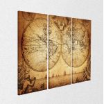 Canvas print Vintage world map 1733,3 panels
