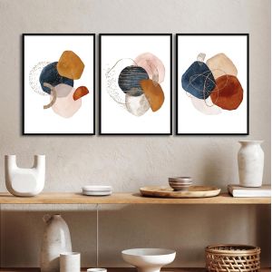 Watercoloured abstract shapes, αφίσα, κάδρο τρίπτυχο