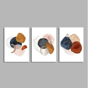 Watercoloured abstract shapes, three panels poster 2