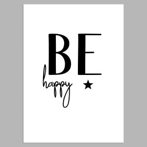 Be happy typography, poster 2
