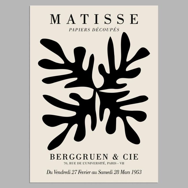 Αφίσα Έκθεσης Matisse, Papier Découpés I Paris 1953, αφίσα, κάδρο