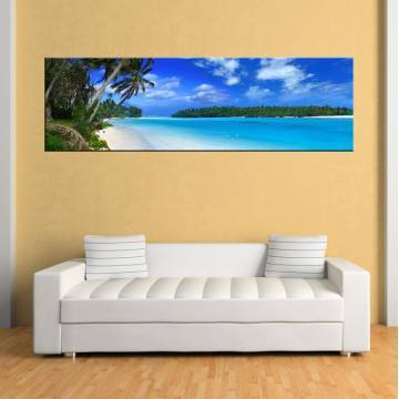 Πίνακας σε καμβά Beach landscape, πανοραμικός
