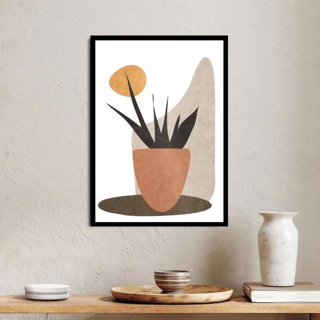 Boho abstract plant poster