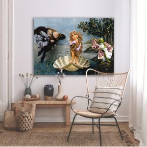Canvas print The birth of a Muppetreart (original, Botticelli) 2