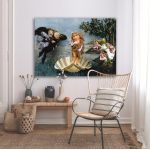 Canvas print The birth of a Muppetreart (original, Botticelli)
