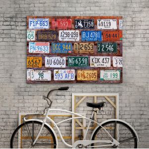 Πίνακας σε καμβά License plates