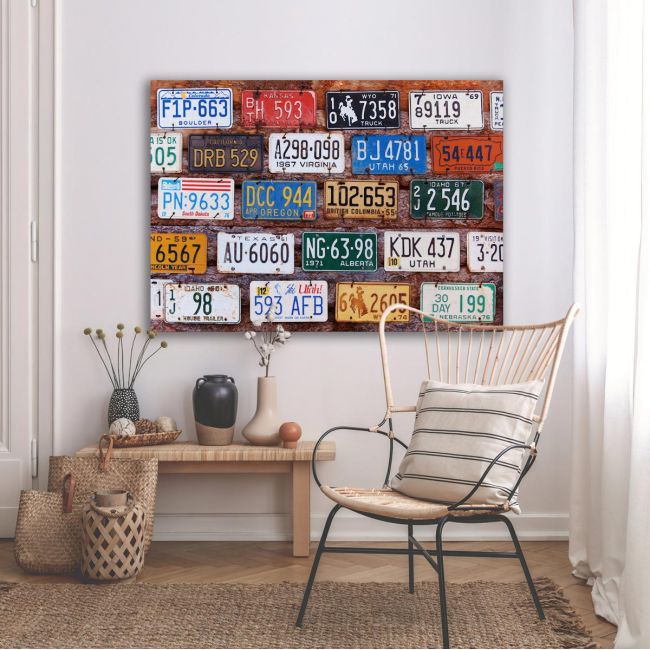 Πίνακας σε καμβά License plates