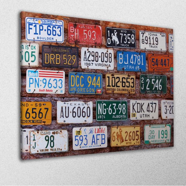 Πίνακας σε καμβά License plates