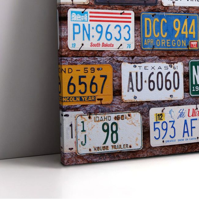 Πίνακας σε καμβά License plates