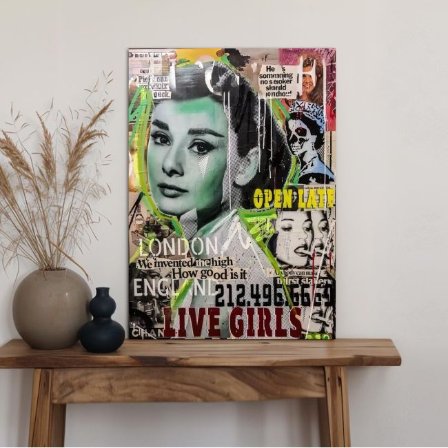 Πίνακας σε καμβά Audrey hepburn collage