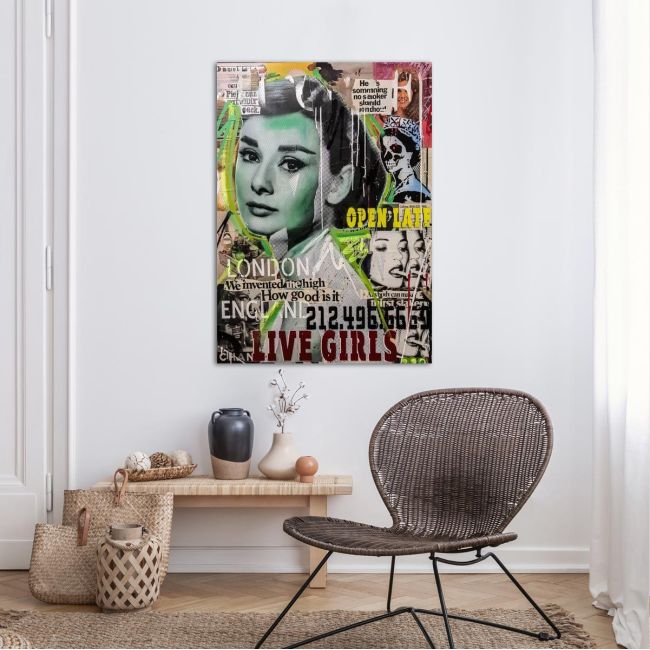 Πίνακας σε καμβά Audrey hepburn collage