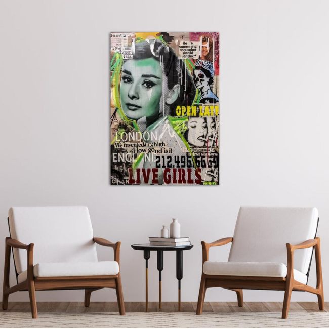 Canvas print Audrey hepburn collage