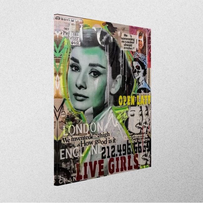 Canvas print Audrey hepburn collage