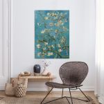 Canvas print Almond tree, vertical, Vincent van Gogh