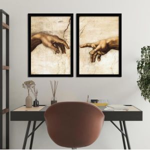 The creation of Adam, Michelangelo, αφίσα, κάδρο δίπτυχο