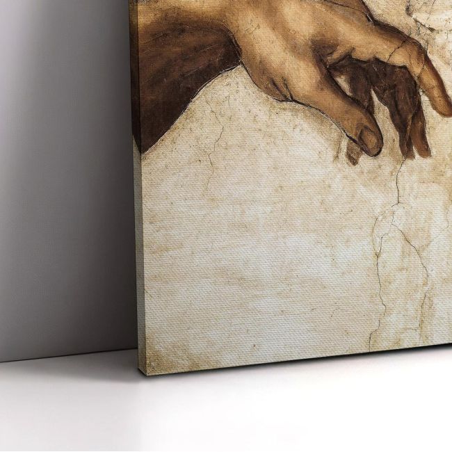 Canvas print The creation of Adam, Michelangelo, two panels