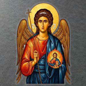 Αυτοκόλλητη ετικέτα σχήματος αγγέλου, βυζαντινής αγιογραφίας. Ιδανική για δώρα. 2