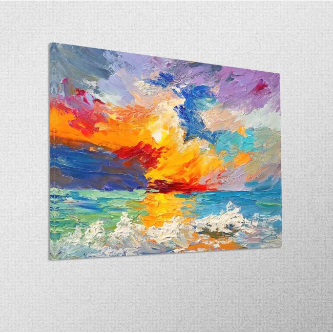 Πίνακας σε καμβά Impasto sunrise, over the sea