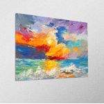 Πίνακας σε καμβά Impasto sunrise, over the sea