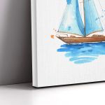 Canvas print,Sailing boat hand painted watercolor