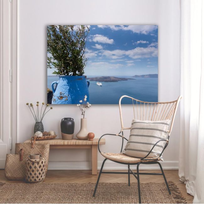 Πίνακας σε καμβά Santorini View from Fira
