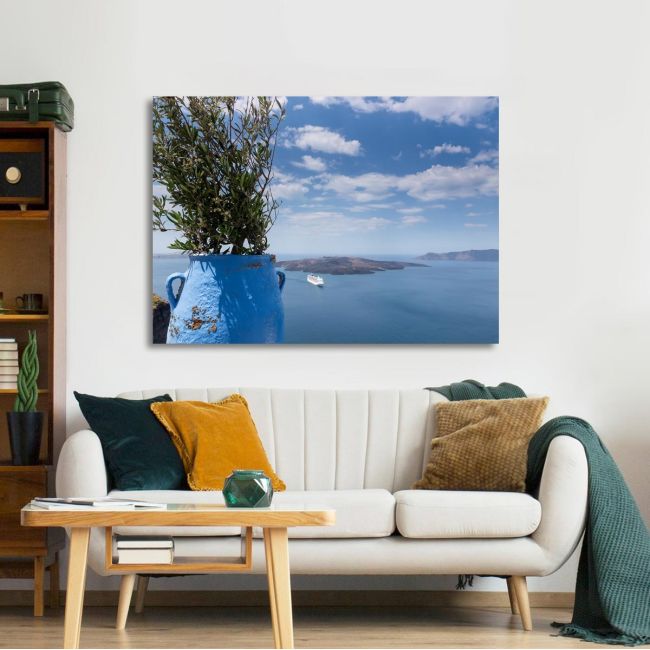 Πίνακας σε καμβά Santorini View from Fira
