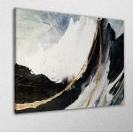 Πίνακας σε καμβά Abstract mountains golden lines 