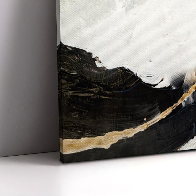 Canvas print Abstract mountains golden lines