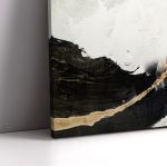 Πίνακας σε καμβά Abstract mountains golden lines 