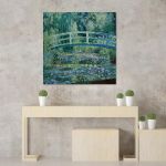 Canvas print Water lilies and Japanese bridge, Monet